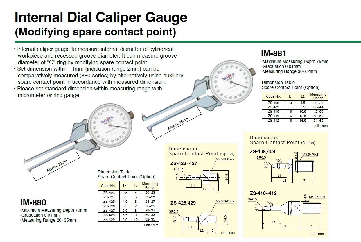Ichiban Precision Sdn Bhd Teclock Teclock Internal Dial Caliper Gauge